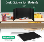 24 Pack Desk Dividers for Students, Waterproof Durable Plastic Testing Dividers Privacy Folders for Classroom, Easy to Clean, Desk Privacy Panel Classroom Shield Folder Boards Teacher Supplies - Image 2