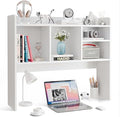 Nova Microdermabrasion Wooden Desktop Bookshelf with 6 Shelves–3-Tier Desk Organizer Hutch for Computer Desk, Home or Office (White) by NovaMicrodermabrasion