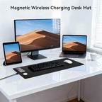 Wireless Charging Mouse Pad, 15W Fast Charge Magnetic Charger Desk Pad, Large Office Desk Mat (31.5"x11.8") with Ultra-Smooth Surface, Black Computer Mousepad for MacBook, PC, Laptop - Image 2