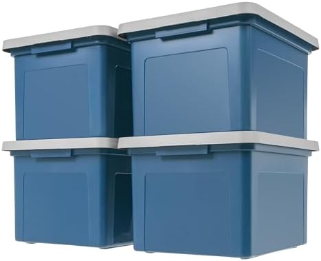 IRIS USA Storage Bins with Lids, WeatherPro Wheeled 106 Qt, Plastic, 3 Pack by IRISUSA