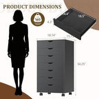 7 Drawer File Cabinet, Storage Drawers with Wheels for Home Office - Image 3
