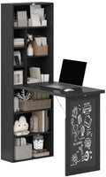 HOMCOM Foldable Convertible Writing Table Computer Desk, Black by HOMCOM
