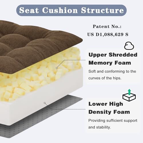 baibu Memory Foam Recliner Cushion with Lumbar Pillow, 20 x 20 x 5 in,Brown - Image 4