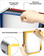 QWORK Wall Mount Reference Display System, 10 Multicolored Flip Folders for 20 Views, 8.5 x 11 Inch Document Organizer for Workshop, Restaurant Menu, Office - Image 4