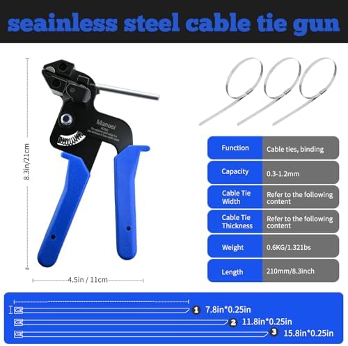 157PCS Heavy Duty 304 Stainless Steel Cable Tie Gun Kit, Includes 150PCS Metal Zip Ties(3 Sizes), Self-Locking, UV & Corrosion Resistant, for Fence, Exhaust Pipe, Chicken Coop, Farm Use - Image 2