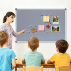 DEVELOP 36x24 Inch Gray Felt Bulletin Board, Wall Mounted Pin Memo Notice Cork Board with Silver Aluminium Frame for Office, Home, and Classroom, Includes 10 Push Pins - Image 7