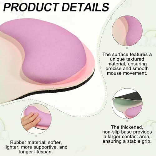 PATIKIL Ergonomic Wrist Rest Set, Memory Foam Mouse Pad and Keyboard Wrist Rest Support Hand Waterproof Cup Pad Non-Slip for Office Computer Gaming Home Desk Accessory, Coconut - Image 3