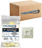 Kable Kontrol Zip Tie Mounts, 1” Natural White, 5500 Pcs Adhesive Backed by KABLEKONTROL%C2%AE