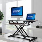 FITUEYES Height Adjustable Standing Desk 32” Wide Sit to Stand Converter - Image 2
