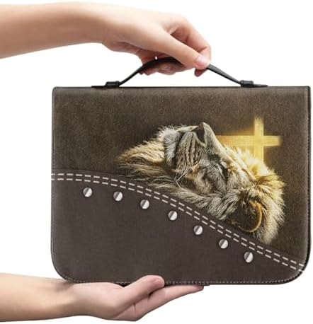 Floral Bernese Mountain Dog Pattern Bible Cover for Men Soft PU Leather Verse Print Bible Carrying Case Large Capacity Book Organizer with Top Handle Gifts for Christians - Image 3