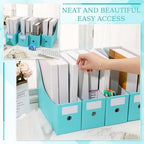 Geyee 50 Pcs Cardboard Magazine Holder Magazine File Holder, Teal - Image 3