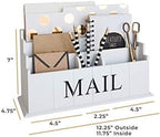 BLU MONACO | White Wooden Mail Organizer for Countertop | Standing File Organizer for Desk with 3 Tier Storage | Mail Sorter Organizer Countertop Rustic Office Kitchen - Image 6