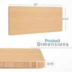 VIVO Real Bamboo 60 x 24 inch Solid Table Top, DESK-TOP60O - Image 3
