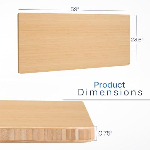 VIVO Real Bamboo 60 x 24 inch Solid Table Top, DESK-TOP60O - Image 3