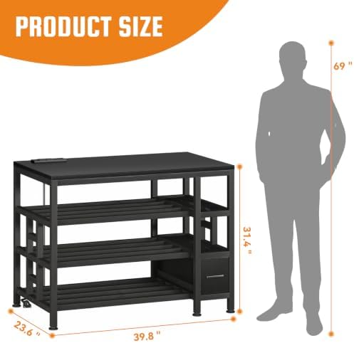 3D Printer Stand with Storage, Filament Storage, Carbon Fiber Finish - Image 3