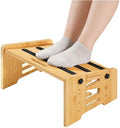 HOOBRO Bamboo Foot Rest, Adjustable Under Desk Footrest with 5 Height Options & Angles, Non-Slip Ergonomic Foot Rest for Under Desk at Work for Improved Posture, for Home & Office, Natural YL01FP01 by HOOBRO