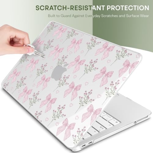 May Chen Compatible with MacBook Neo 13 inch Case 2026 Model A3404, Plastic Hard Shell,Keyboard Cover,Screen Protector,Dust Plug, for MacBook Neo 13" with A18 Pro Chip, Flower & Bow - Image 7