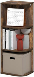Furinno PASIR Book Shelf, 3-Tier Corner Bookshelf with Open Shelf, Standing Bookcase, 9.3 x 12 x 31.5, for Organization and Storage, for Living Room, Bedroom, Home Office, Amber Pine by Furinno-FitsYourSpaceFitsYourBudget