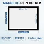 NUITPY 50 Pack Magnetic Sign Holder, 8.5in x 11in Magnetic Paper Holder - Image 2