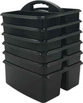 Teacher Created Resources Black Portable Plastic Storage Caddy 6-Pack for Classrooms, Kids Room, and Office Organization, 3 Compartment by TeacherCreatedResourcesOS