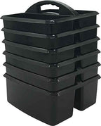Teacher Created Resources Black Portable Plastic Storage Caddy 6-Pack for Classrooms, Kids Room, and Office Organization, 3 Compartment by TeacherCreatedResourcesOS