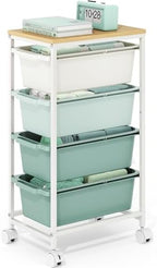 KINGBOARD Slim Rolling Cart with 4 Drawers, Metal Utility Storage Cart by KINGBOARD