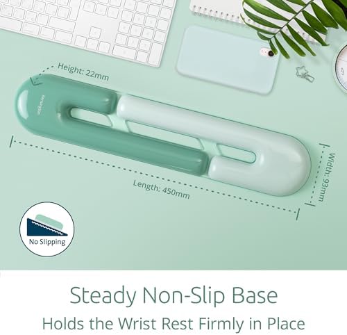 Kensington Duo Gel Loop Wrist Rest for Keyboard, Wrist Pad for Full Size Keyboard, Ergonomic Wrist Pad, Non-Skid Computer Pad with Wrist Support, Green K62680WW, 17.7" x 3.7"x 0.9” - Image 6