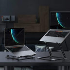 Laptop Stand for Desk, Adjustable Laptop Stand Holder Portable Laptop Riser with Multi-Angle Height Adjustable Computer Stand for MacBook Air/Pro and More Notebooks 10-17.3"-Black - Image 3