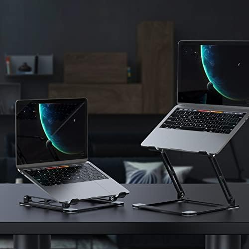 Laptop Stand for Desk, Adjustable Laptop Stand Holder Portable Laptop Riser with Multi-Angle Height Adjustable Computer Stand for MacBook Air/Pro and More Notebooks 10-17.3"-Black - Image 3