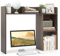 Desktop Bookshelf, 3-Tier Wood Countertop Bookcase with 5 Shelves, Desk Hutch for College Dorm, Multipurpose Desk Organizer Shelf Display Rack for Home Office, Hutch Top Only by SILKYDRY