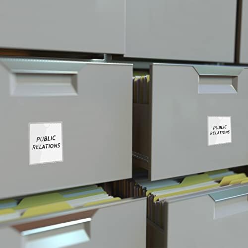 Outus 200 Pack 4.13 x 4.13 Inch Self Adhesive Label Pockets Bin Labels - Image 6
