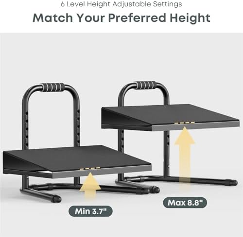 Height Adjustable Foot Rest - Relief Platform for Standing and Sitting, Ergonomic Under Desk Footrest with Non-Slip Surface, 6 Height Settings, Sturdy Metal Frame, Easy Assembly, Black - Image 3