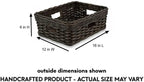 The Basket Lady Rectangular Low Wicker Storage Basket, M, Walnut Brown - Image 4