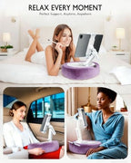 Miledi Tablet Pillow Stand for Bed with Detachable Snack Bowl, Purple - Image 2