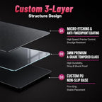 Glass Gaming Mouse Pad, 5.0 Nano Etched Surface, Custom PU Non Slip Base, Esports Level Speed & Precision, Tempered Glass, Waterproof & Durable, 410mm*310mm Multi-Use Sizes (Supercar) - Image 5