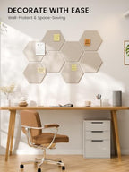 Fluxynara 8-Pack Hexagon Felt Bulletin Board Tiles, Oatmeal-1 - Image 6