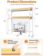 BYMECOST 38.6" Desktop Hutch Bookshelf,2-Tier Desk Shelf with Back Panel - Image 2