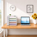 OPNICE Desk Organizer, 5-Tier Paper Organizer Letter Tray, White - Image 6