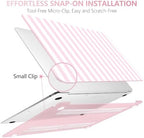 DONGKE Case for MacBook Air 13 Inch (2021-2018 Models A2337 M1/A2179/A1932), Pink & White Stripes Hard Shell Case with Keyboard Protector, Compatible with Retina Display and Touch ID - Image 6