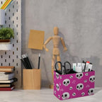 Storage Organizer Rich Shallow Pastel Lovely Circle Skull Skeleton Rotating Multi‑Functional Pouch,Art‑Craft with Accessories - Image 2