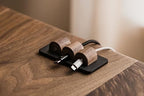 OAKYWOOD Magnetic Cable Holder – Charging Cable Clips – Desk Cord Organizer – 9.6x4.8x2.2 cm – Walnut Holder with Black Base - Image 4