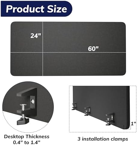 Desk Privacy Panel Sound Absorbing & Proof Desk Divider for Office - Image 6