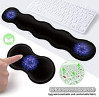 Ergonomic Mouse Pad Set, Desk Mat(31.5×11.8 in) + Keyboard Wrist Rest Support + Mouse Wrist Rest + Coasters for Office,Home,Computer,Laptop -Purple Flowers Cute Black Gaming Large Mousepads XXL - Image 6