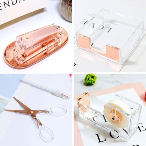 Buqoo Office Supplies Acrylic Stapler and Tape Dispenser Set - Image 2