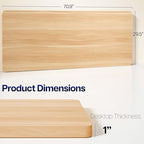 VIVO Light Wood 71 x 30 in Solid Table Top, DESK-TOP71C - Image 3