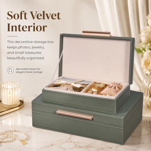 Decorative Box, Decorative Boxes with Lids 2-Set, Memory Box for Keepsakes - Image 2
