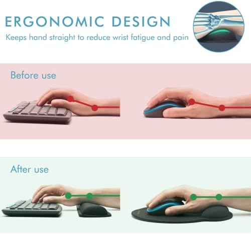 Comfy Mee Premium Memory Foam Keyboard and Mouse Wrist Rest Pads Set- for Comfortable Typing &Wrist Pain Relief (Pack of 2) - Image 3
