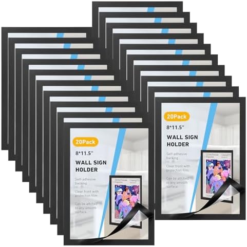 20 Pieces Sign Holder 8 x 11.5 inches with Magnetic Border by FACULX