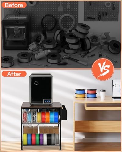 AHOWPD 3D Printer Stand with Filament Storage, 3-Tier 23.7 * 23.7 * 24.5in - Image 4
