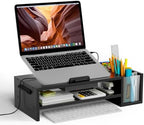 AFOOYO Adjustable Wood Laptop Stand, Ergonomic Height & Angle Computer Riser with Pen Holder – Compatible with MacBook Air/Pro, Dell, HP, Lenovo & 10-17.3" Notebooks – Black by AFOOYO